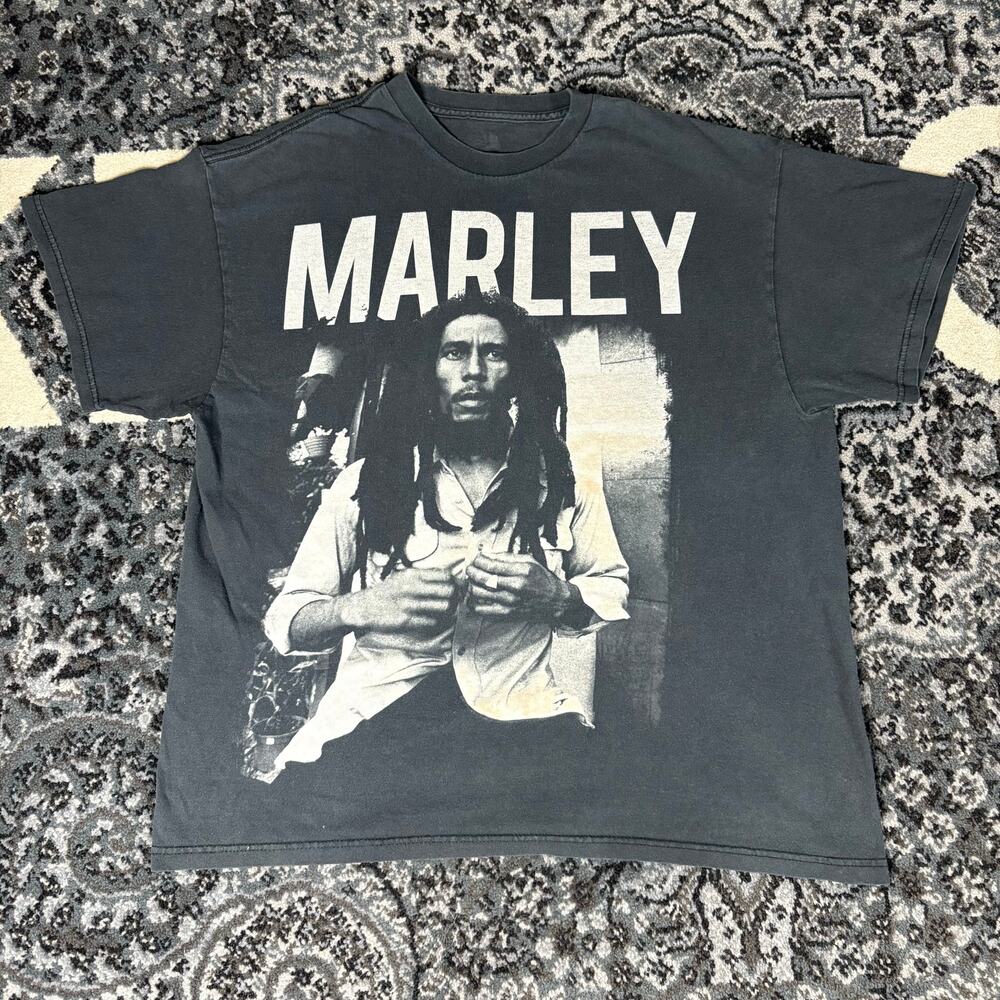 Zion Bob Marley Black White Photo Tee Shirt Men’s‎ Sz XL Preowned